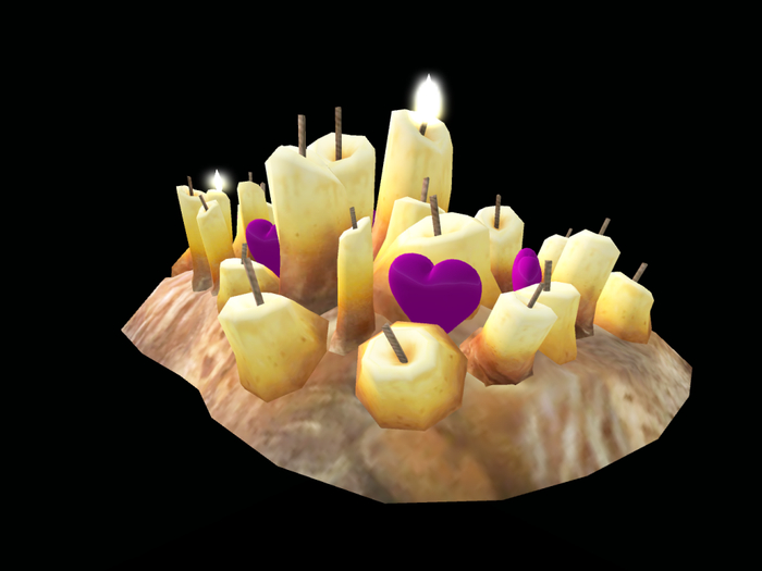 Valentines Day Candles & Purple Hearts