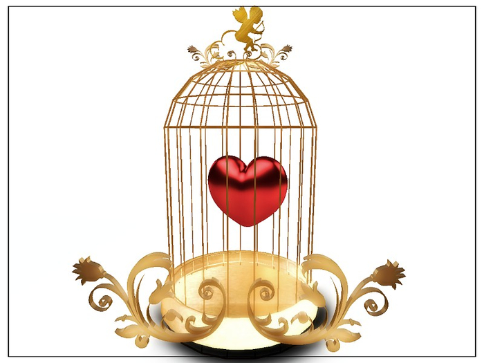 [AE] Gift Shop- You've Captured My Heart Gilded Gold Cage