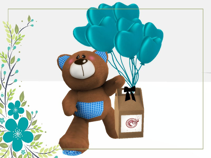 [AE] Gift Box Shop- Vday Delivery Bear Blue