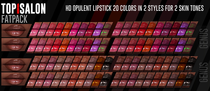 TOP1SALON - HD OPULENT LIPSTICK (Genus) FATPACK