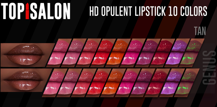 TOP1SALON - HD OPULENT LIPSTICK (Genus) TAN BRIGHT