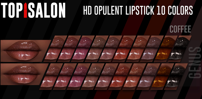 TOP1SALON - HD OPULENT LIPSTICK (Genus) COFFEE NUDE