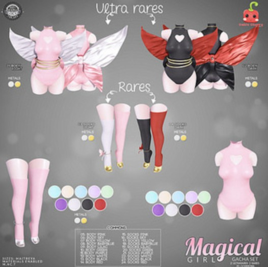 22[Cubic Cherry] {Magical Girl} socks white (BOX)