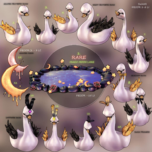 9.YOKAI - lunar Swans - Elegant Swan (black)