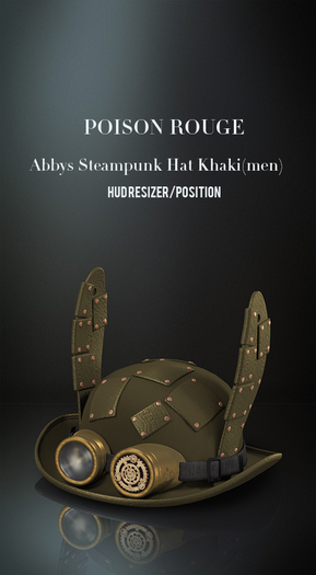 POISON ROUGE Abbys Steampunk Hat khaki (men)