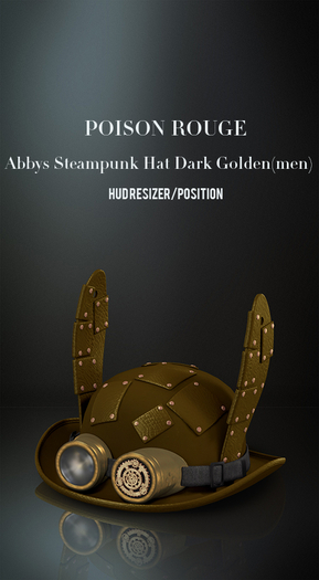 POISON ROUGE Abbys Steampunk Hat Dark Golden (men)