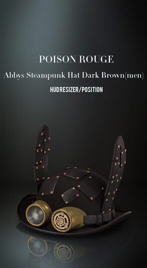 POISON ROUGE Abbys Steampunk Hat Dark Brown (men)