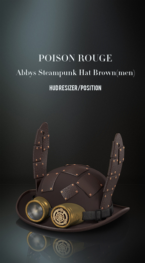 POISON ROUGE Abbys Steampunk Hat Brown (men)