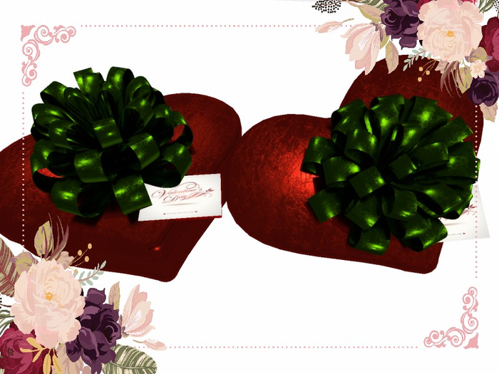[AE] Gift Box Shop - Metallic Heart GB Red