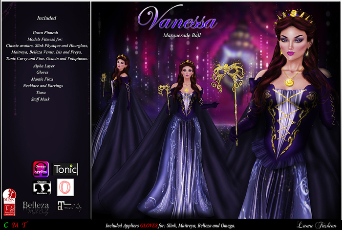 -Lamu Fashion-Gown *Vanessa* Masquerade Ball DEMO