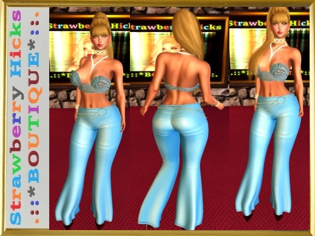 Strawberry Pants#01-Pastel Blue