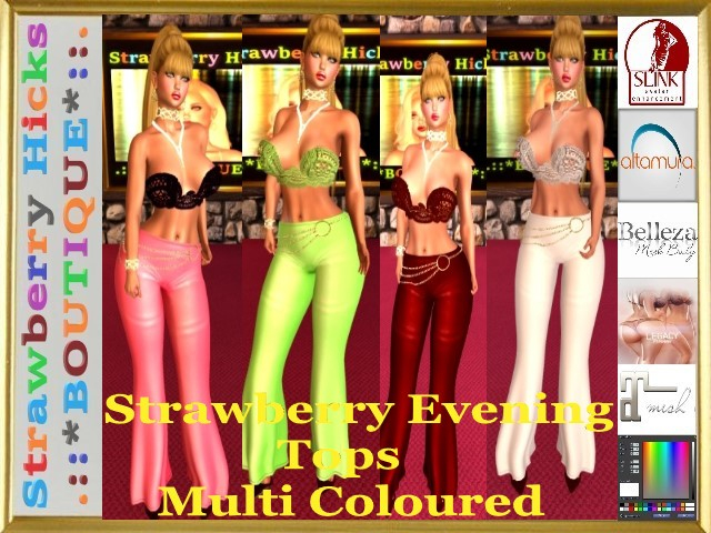 Strawberry Evening Tops#01-Fatpack Lace Multi Coloured HUD