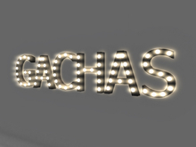 [Px] "GACHAS" Illuminated Light Bulbs Sign