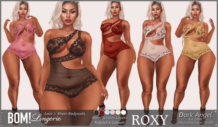 Dark Angel : Roxy Sheer Lace Bodysuits BOM - Fatpack