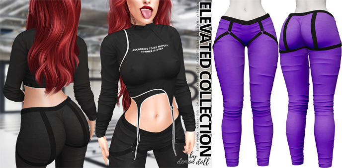 Demon Doll - Elevated Leggings + Belt Purple