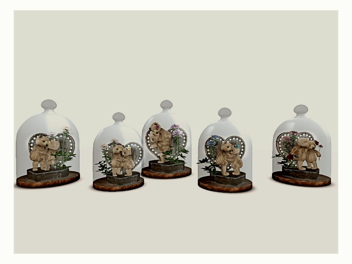 [AE] Gift Shop- Glass Encased Bear Essentials Collection Set of