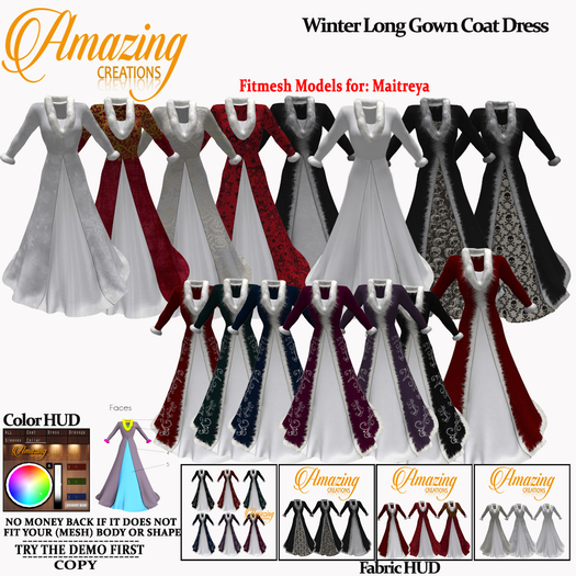 AmAzInG CrEaTiOnS Winter Long Gown Coat Dress