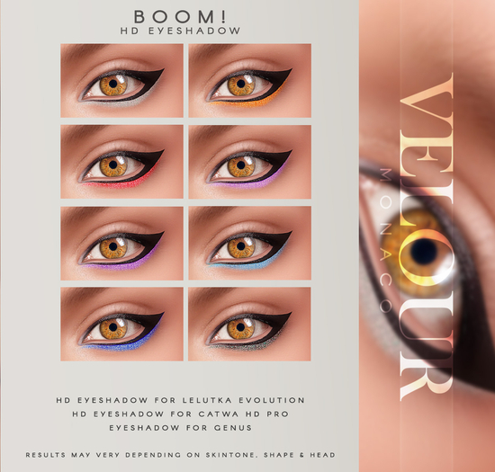 VELOUR: "Boom!" HD Eyeshadow (Lelutka Evolution)