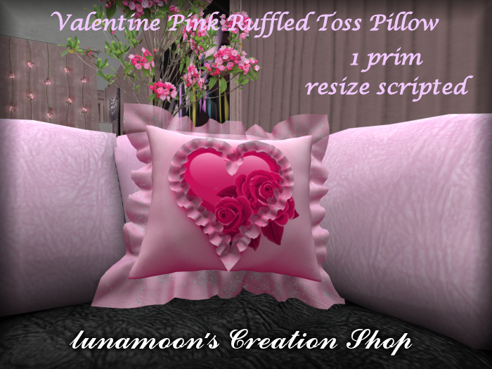 Valentine Pink Ruffled Toss Pillow