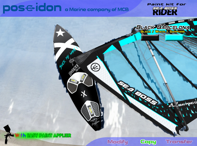 ::POSEIDON:: SEA BOSS RIDER - BLACK BARCELONA - 3 TYPES OF BOARD - PAINT HUD APPLIER !