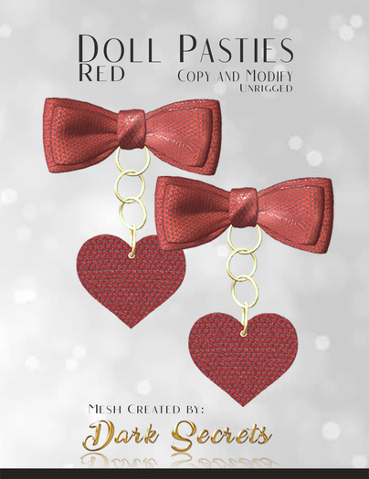 Dark Secrets - Doll Pasties Red