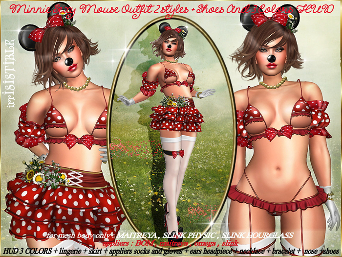 irrISIStible : MINNIE SEXY MOUSE 2 STYLES OUTFIT + HUD 3 COLORS