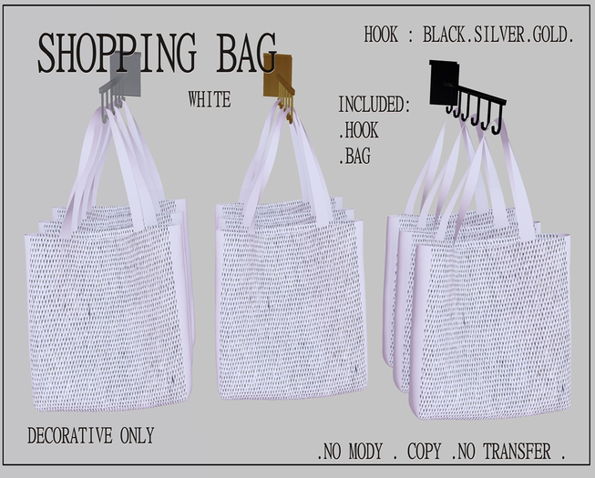 :: Believe ::  Shopping Bag   White: ::..