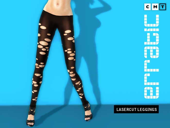 erratic / laser cut leggings / brown