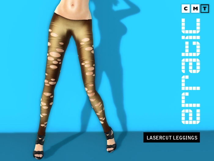 erratic / laser cut leggings / gold