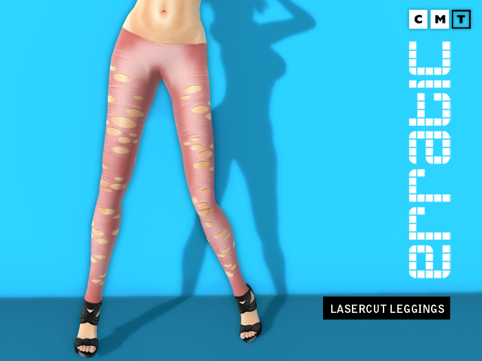 erratic / laser cut leggings / light pink
