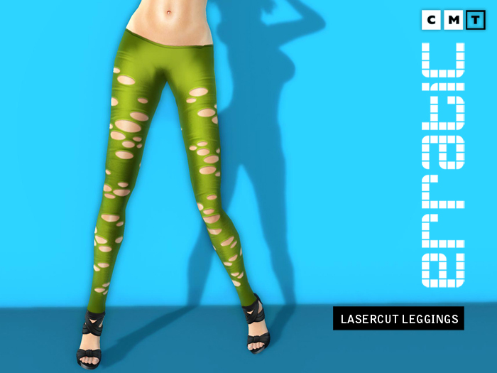 erratic / laser cut leggings / lime