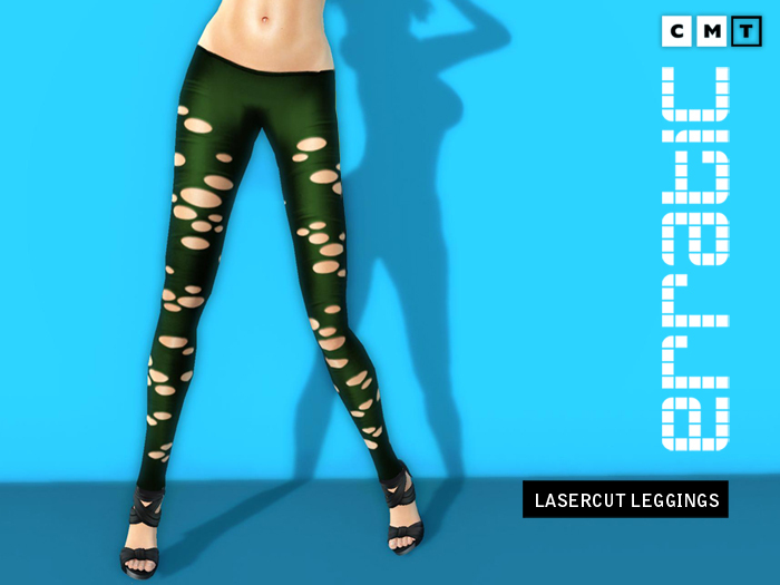erratic / laser cut leggings / olive