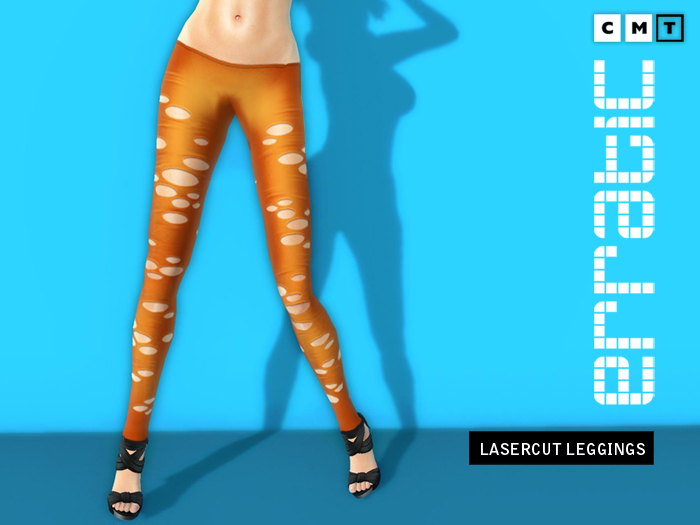 erratic / laser cut leggings / orange