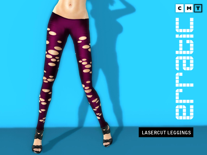 erratic / laser cut leggings / plum