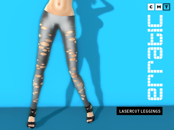 erratic / laser cut leggings / silver