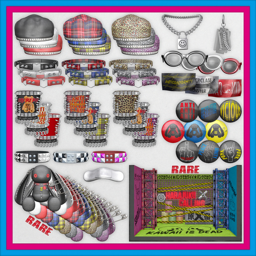 #CHUVI_PUNKAWAII / Studded Wristband / Red
