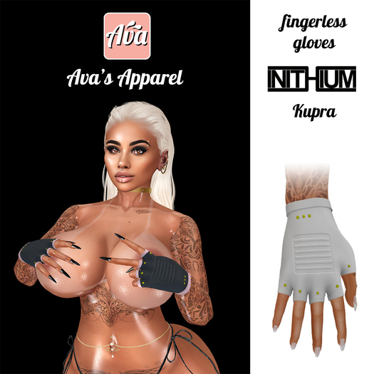 Ava's Apparel: Fingerless gloves - white (wear me)