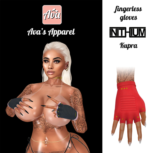 Ava's Apparel: Fingerless gloves - red (wear me)