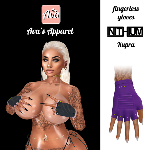 Ava's Apparel: Fingerless gloves - purple (wear me)