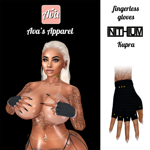 Ava's Apparel: Fingerless gloves - black (wear me)