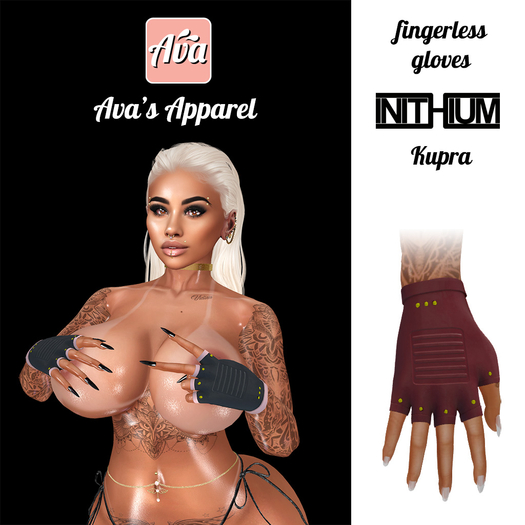 Ava's Apparel: Fingerless gloves - dark red (wear me)