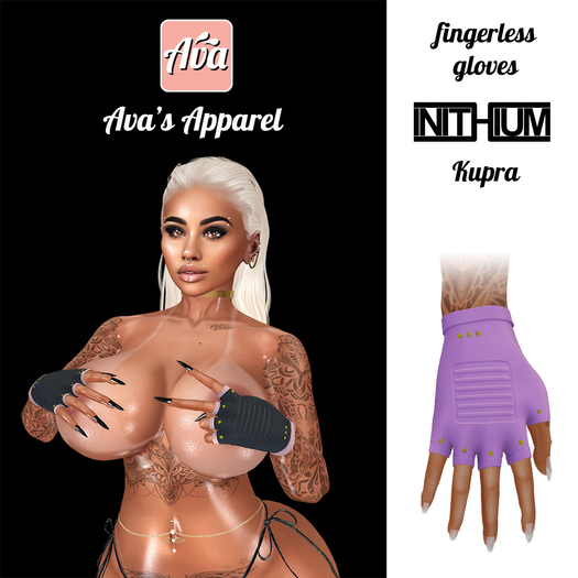 Ava's Apparel: Fingerless gloves - lavender (wear me)