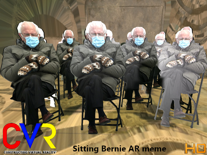 CVR Sitting Bernie ar meme (cutout) box
