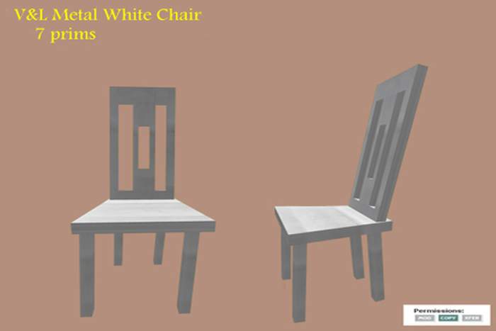 V&L Metal White Chair