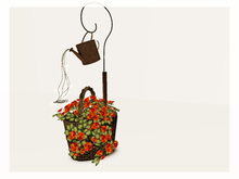 [AE] Home Decor - Roses in Basket Planter- OrangeRed