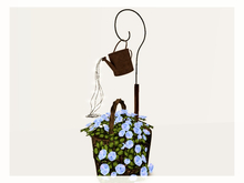 [AE] Home Decor - Roses in Basket Planter- Blue