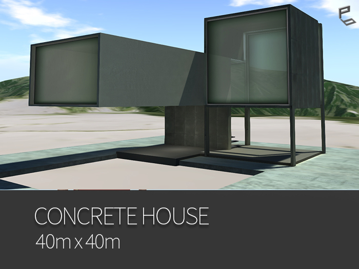 Concrete house 40mx40m
