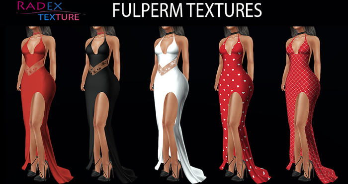 RADEX FULPERM TEXTURES High slit dress with pearl choker
