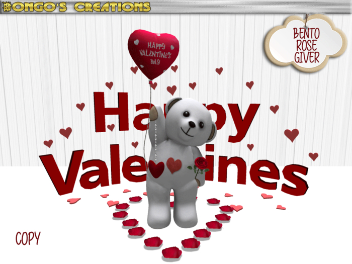 BMC3151 -  BENTO - ROSE GIVER  - ADORABLE HAPPY VALENTINE'S DAY TEDDY BEAR