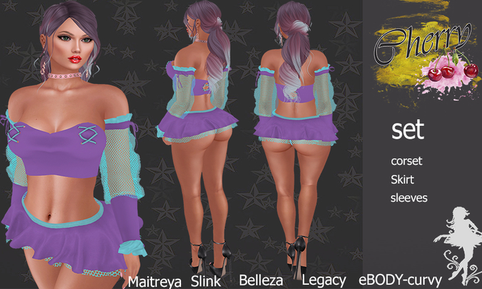 Cherry Set   pole dance    purple